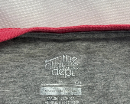 Nike Pink Striped Terry Cloth Wide Neck Top