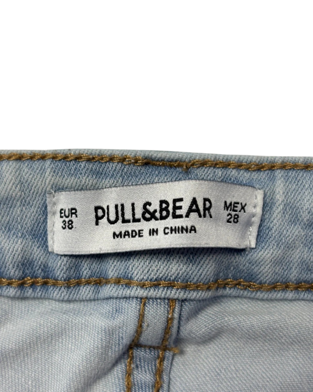 Pull&Bear Light Blue Distressed Ripped Skinny Jeans
