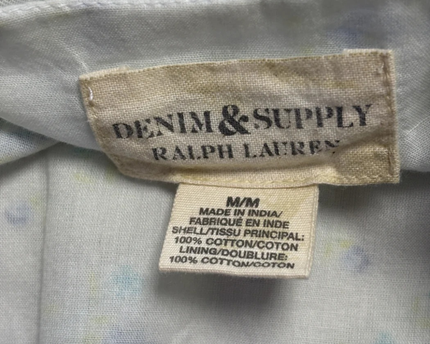 Denim & Supply Ralph Lauren Light Blue Floral Cotton Tie-Front Dress