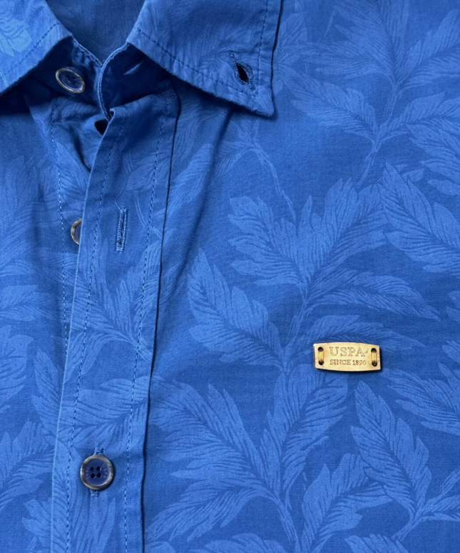 U.S. Polo Assn. Blue Leaf Print Button-Down Shirt