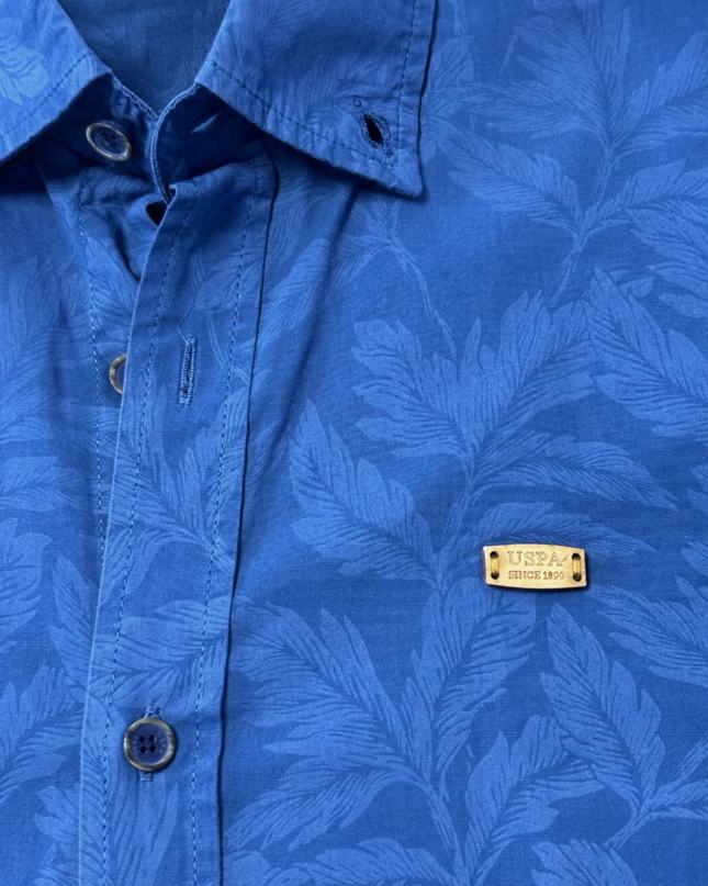 U.S. Polo Assn. Blue Leaf Print Button-Down Shirt
