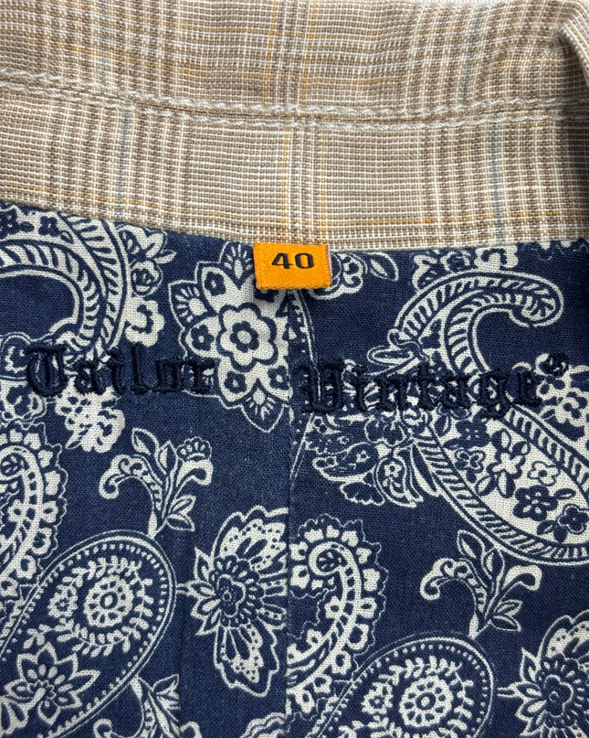 Tailor Vintage Gray Glen Check Linen Blazer