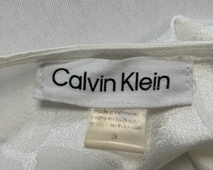 Calvin Klein White Floral Jacquard Wrap Midi Dress