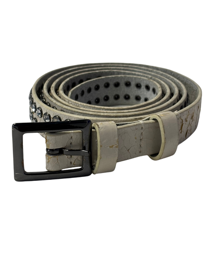 White Studded Rhinestone Belt