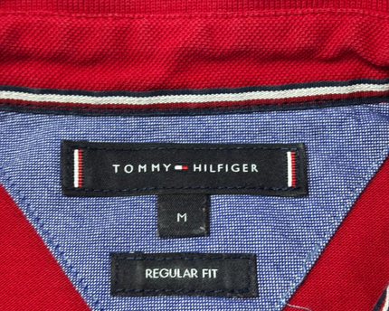 Tommy Hilfiger Red Long-Sleeve Cotton Polo Shirt
