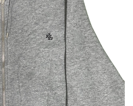 Lauren Ralph Lauren Grey Full-Zip Cotton Hoodie