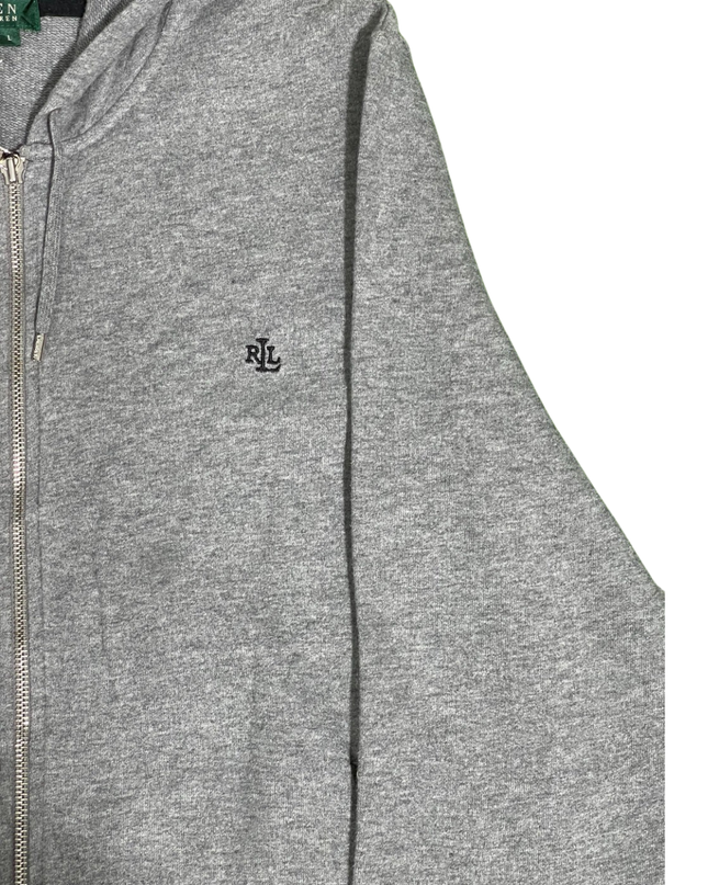 Lauren Ralph Lauren Grey Full-Zip Cotton Hoodie