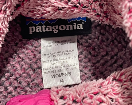 Patagonia Pink High-Pile Fleece Snap-T Pullover Sweatshirt