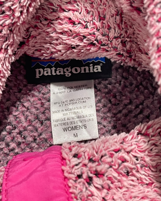 Patagonia Pink High-Pile Fleece Snap-T Pullover Sweatshirt