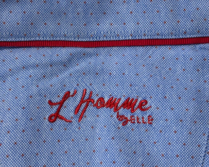L'Homme by ELLE Blue Micro-Dot Long Sleeve Button-Down Shirt