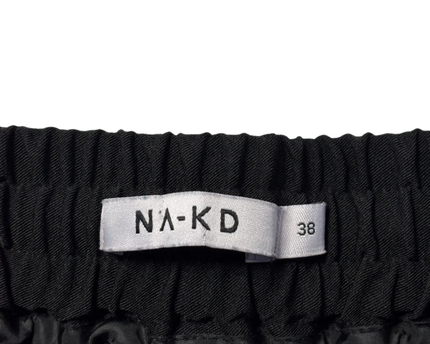 NA-KD Black Drawstring Elastic Waist Tapered Pants