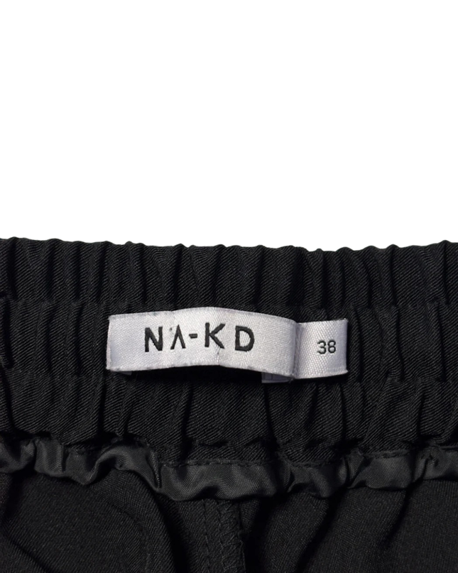 NA-KD Black Drawstring Elastic Waist Tapered Pants