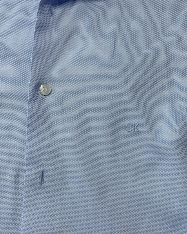 Calvin Klein Light Blue Fitted Cotton Dress Shirt