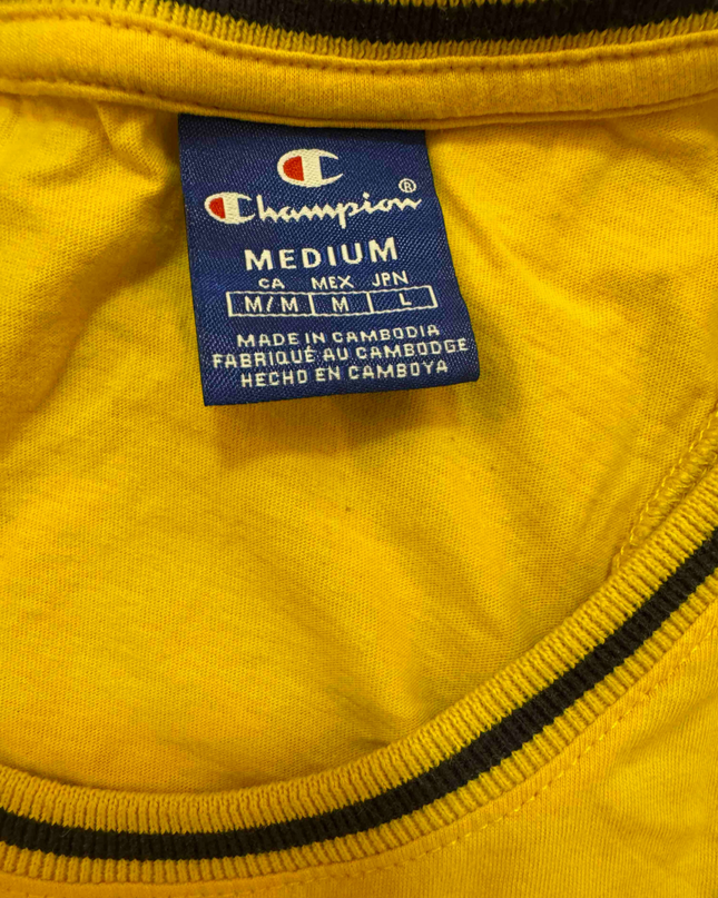 Champion Big C Logo Yellow Athletic Tank Top - S