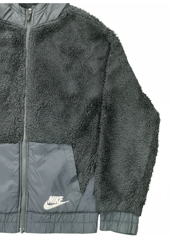 Nike Black Sherpa Fleece Hooded Full-Zip Jacket