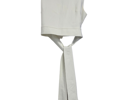 Danoff White Sleeveless Tie-Waist Crop Top