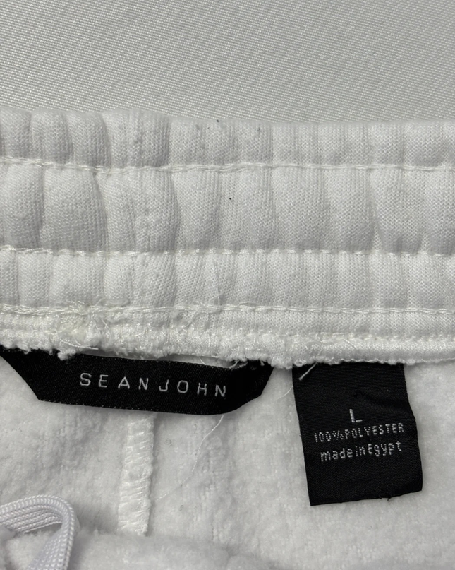 Sean John White Logo Hem Sweat Shorts
