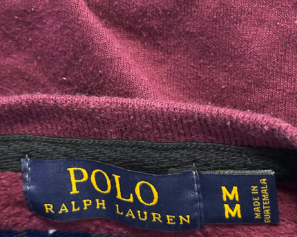 Reworked Polo Ralph Lauren Burgundy and Navy Polo Bear Sweatshirt