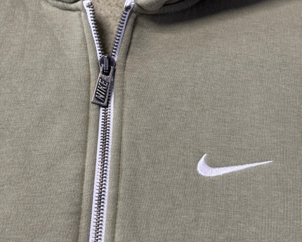 Nike Olive Green Full-Zip Fleece Hoodie