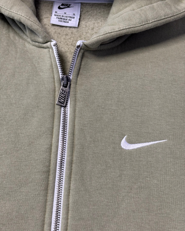 Nike Olive Green Full-Zip Fleece Hoodie