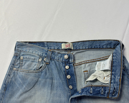 Levi's 501 Original Blue Straight Leg Button-Fly Jeans