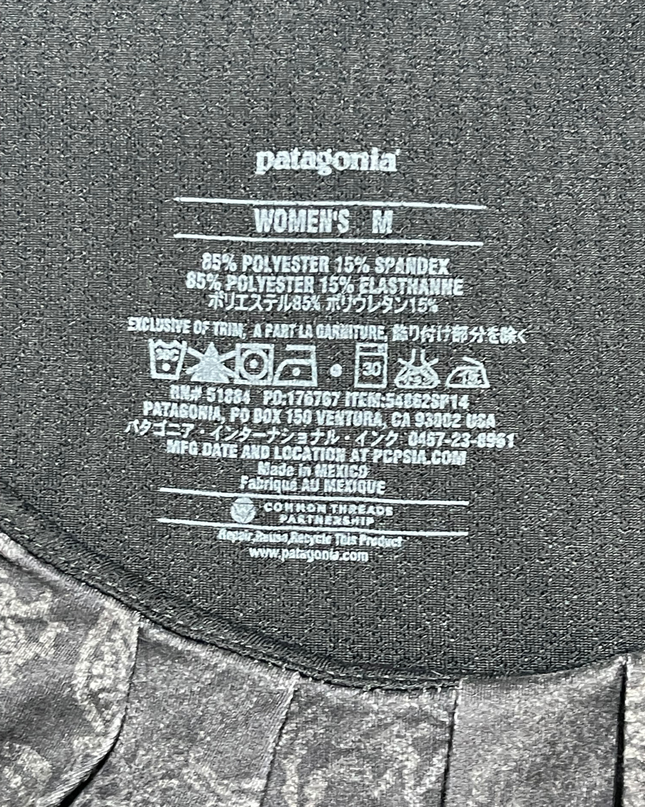 Patagonia Grey Floral Scoop Neck Active Tank Top