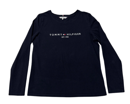 Tommy Hilfiger Navy Logo Long Sleeve T-Shirt