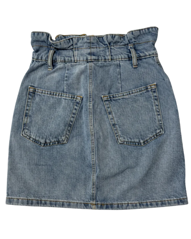 H&M Divided Blue Denim Paperbag Mini Skirt