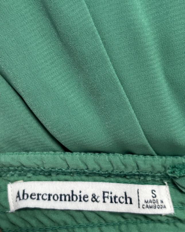 Abercrombie & Fitch Green Smocked Midi Dress