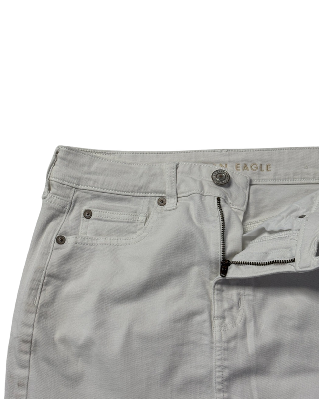 American Eagle White Super Stretch Denim Mini Skirt