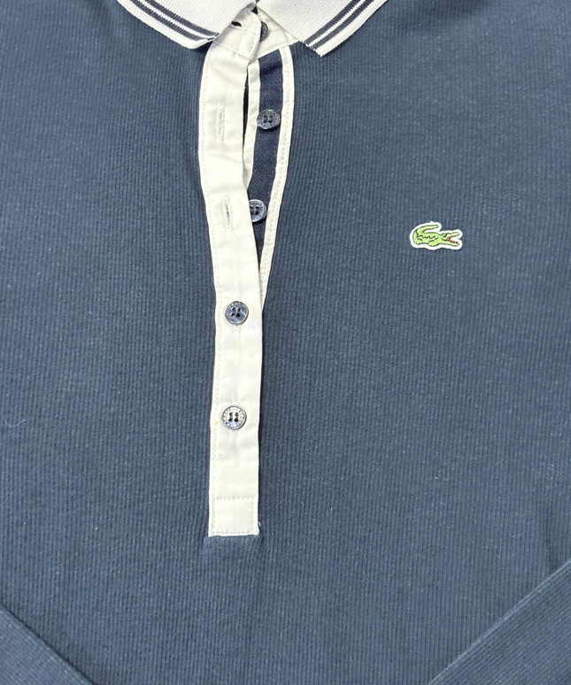 Lacoste Dark Blue Long-Sleeve Ribbed Polo Shirt