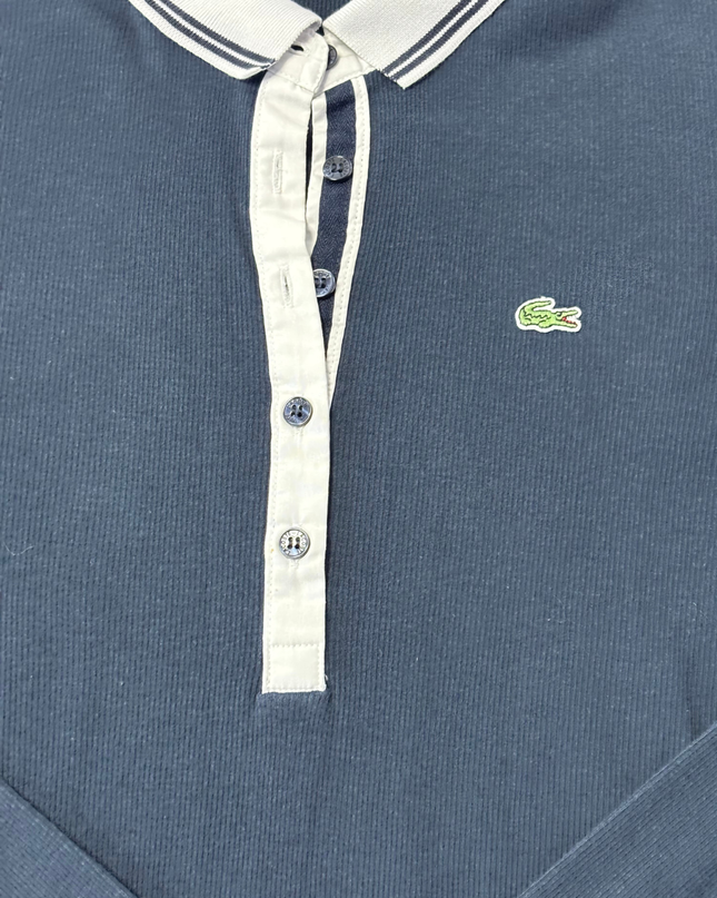 Lacoste Dark Blue Long-Sleeve Ribbed Polo Shirt