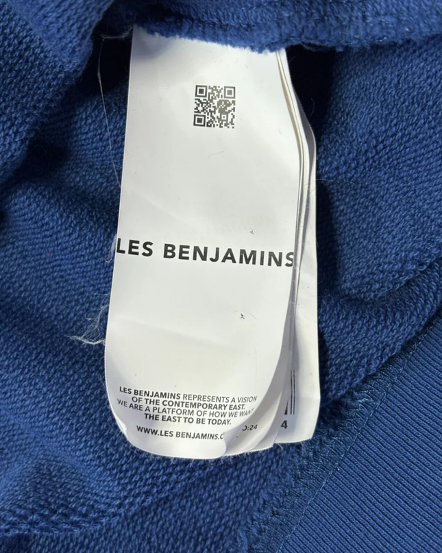 Les Benjamins Blue Embroidered Logo Hoodie