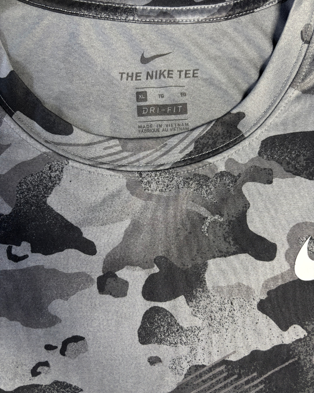 Nike Grey Camo Dri-FIT Sports T-Shirt