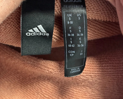 Adidas Peach Cropped Graphic Logo Hoodie