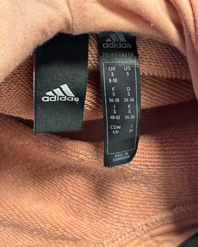 Adidas Peach Cropped Graphic Logo Hoodie