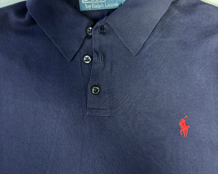 Polo Ralph Lauren Navy Blue Long Sleeve Knit Polo Shirt
