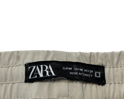 Zara Beige Drawstring Cargo Shorts