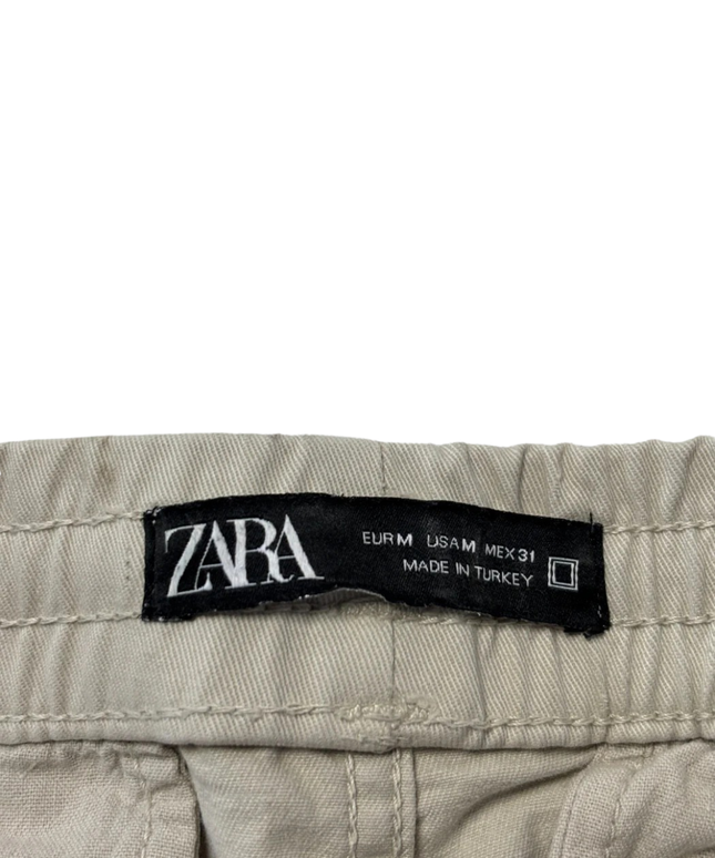 Zara Beige Drawstring Cargo Shorts