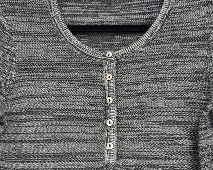 Levi's Grey Space-Dye Henley Knit Top
