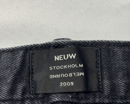 Neuw Washed Black Distressed Denim Shorts