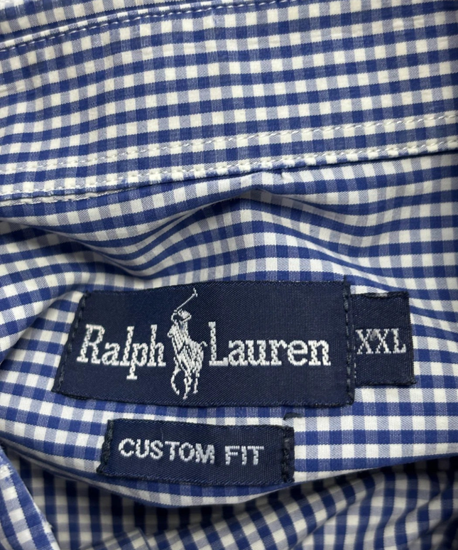 Ralph Lauren Blue Gingham Custom Fit Long Sleeve Shirt
