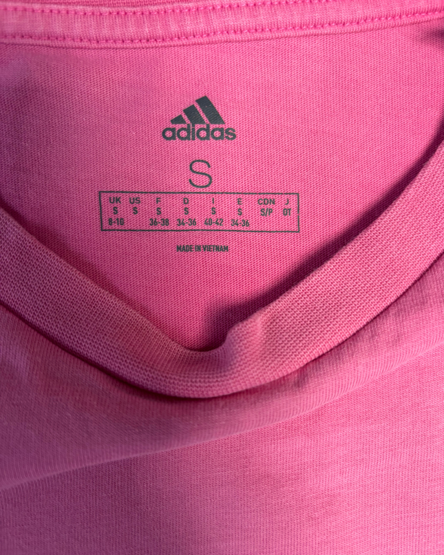 Adidas Pink 3-Stripe Short Sleeve Essential T-Shirt