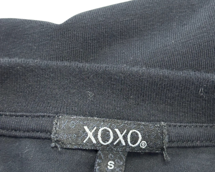 XOXO Black Long Sleeve Drawstring Hem Crop Top