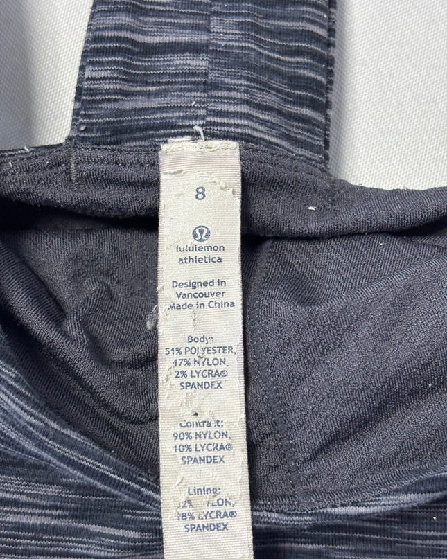 Lululemon Grey Space Dye Pleated Racerback Athletic Tank Top