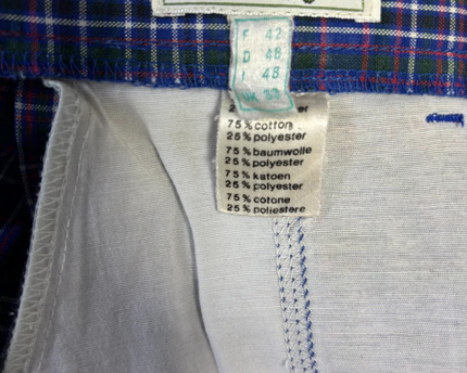 Lacoste Blue Plaid Vintage Bermuda Shorts