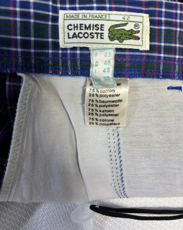 Lacoste Blue Plaid Vintage Bermuda Shorts