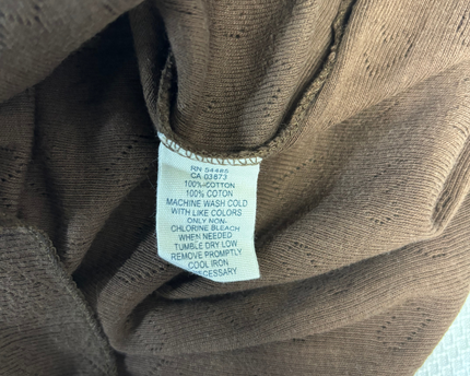American Eagle Outfitters Brown Heart Pointelle Cami Top
