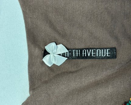 Fifth Avenue Brown Beaded Neckline Boho Sleeveless Top