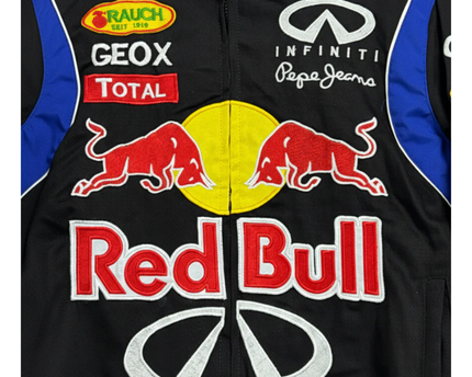 Reworked Black Red Bull Racing Formula 1 Embroidered Jacket